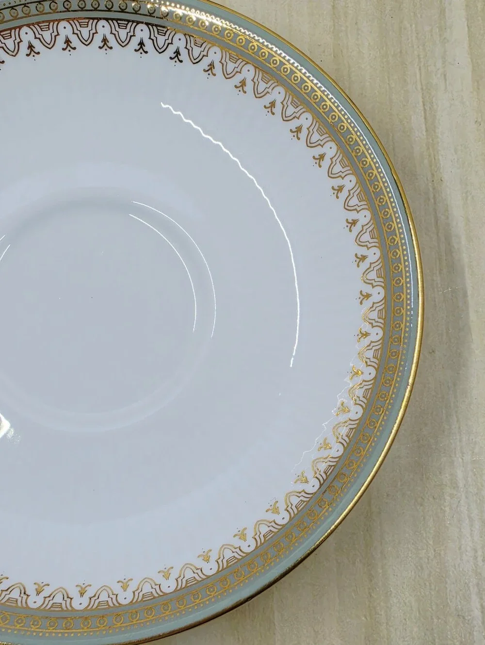 Paragon Kensington Pattern Individual Saucer Green Border Made In England